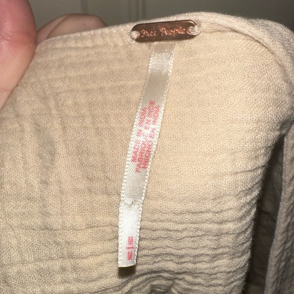 Free People Beige gauzy side tie skirt M beachy boho vacation coastal - Picture 7 of 9